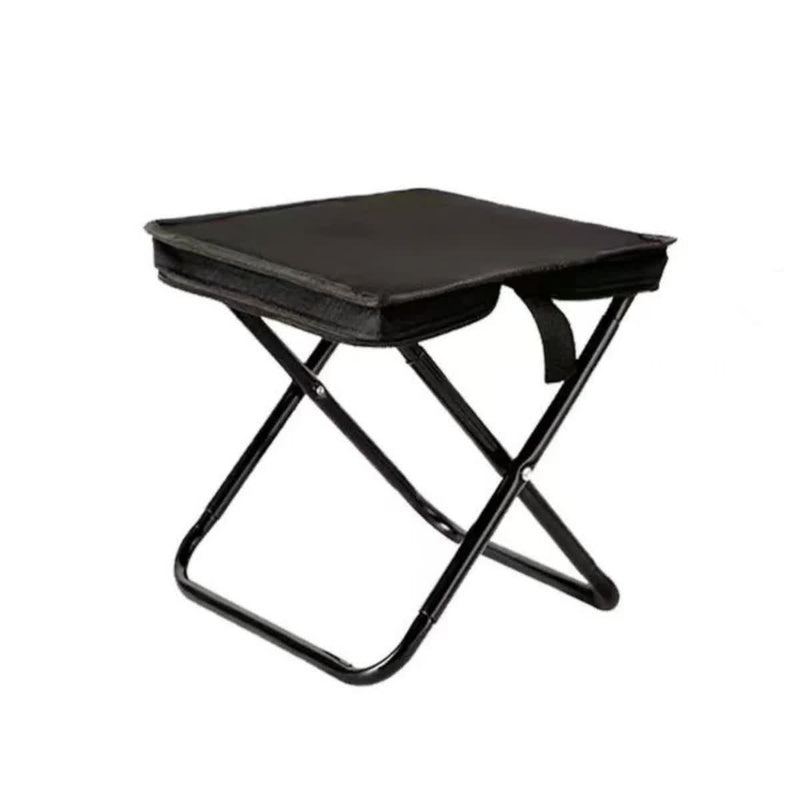 Load image into Gallery viewer, Black Outdoor Folding Stool with Carrying Handle - Portable Camping Seat, Fishing Chair, Collapsible Zipper Stool for Outdoors, Queueing, and More
