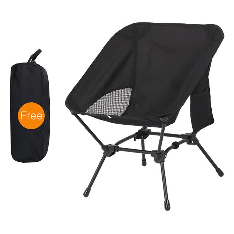 Load image into Gallery viewer, Black Portable Lightweight Folding Beach Chair - Compact Fishing Chair with Square Legs for Outdoor Use
