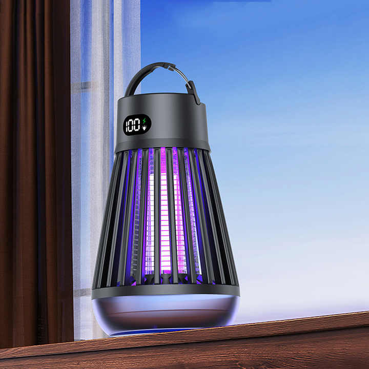 Load image into Gallery viewer, 360° Electric Mosquito Killer Lamp - UV Light Insect Zapper with Digital Display for Indoor and Outdoor Use
