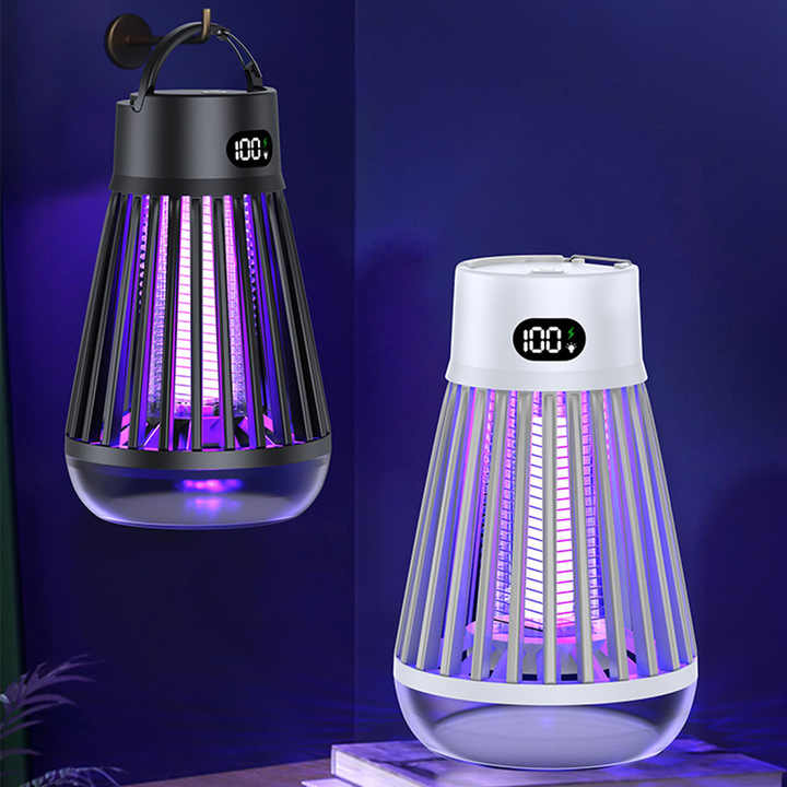 Load image into Gallery viewer, 360° Electric Mosquito Killer Lamp - UV Light Insect Zapper with Digital Display for Indoor and Outdoor Use
