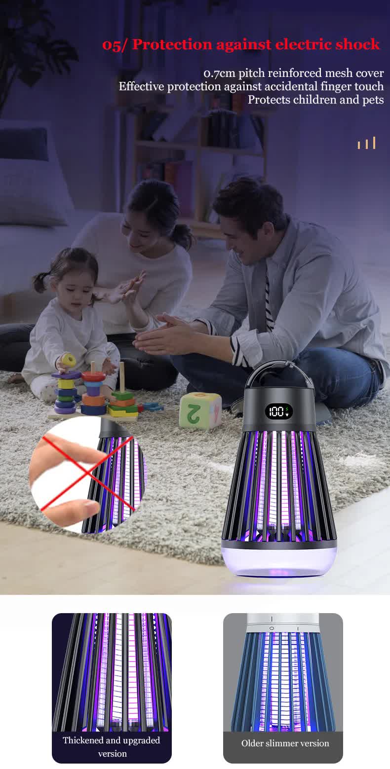 Load image into Gallery viewer, 360° Electric Mosquito Killer Lamp - UV Light Insect Zapper with Digital Display for Indoor and Outdoor Use
