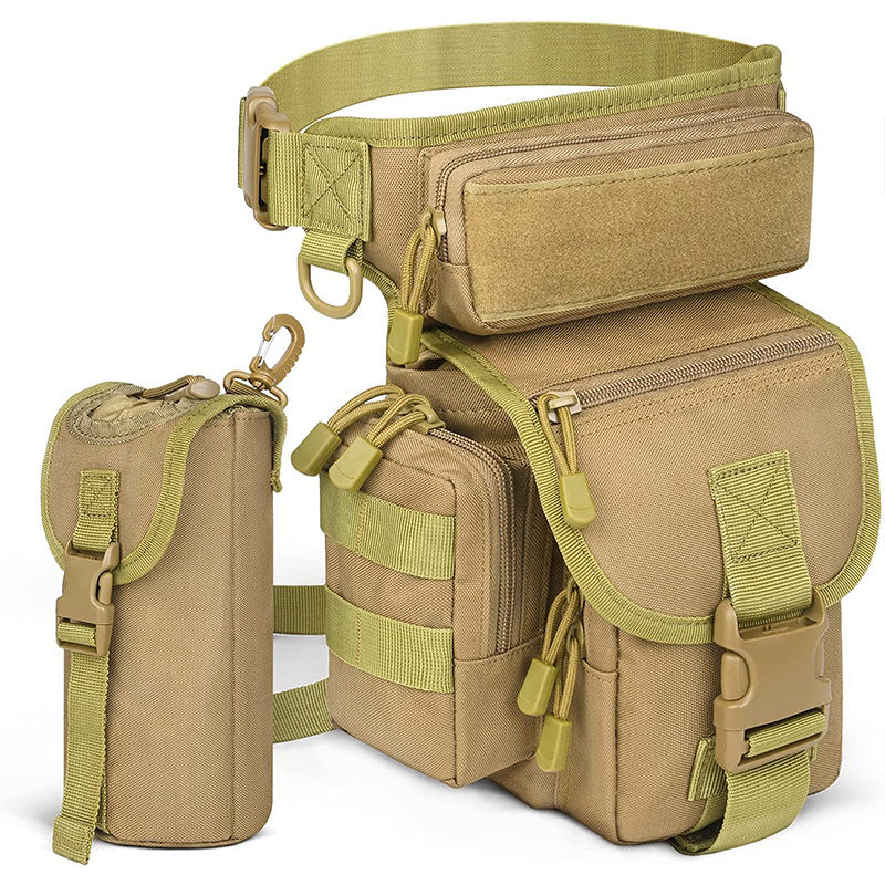 Load image into Gallery viewer, Beige Outdoor Tactical Military Leg Bag - Durable Multi-Pocket Utility Waist Pack
