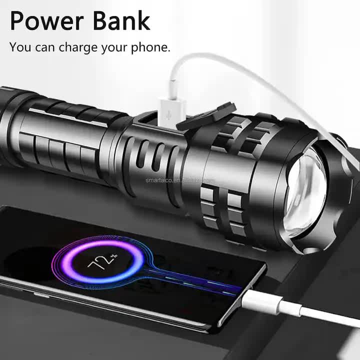 Load image into Gallery viewer, Gift Box LED Self-Defense Flashlight - Powerful Rechargeable Type-C LED Torch with Digital Display for Home &amp; Outdoor Use

