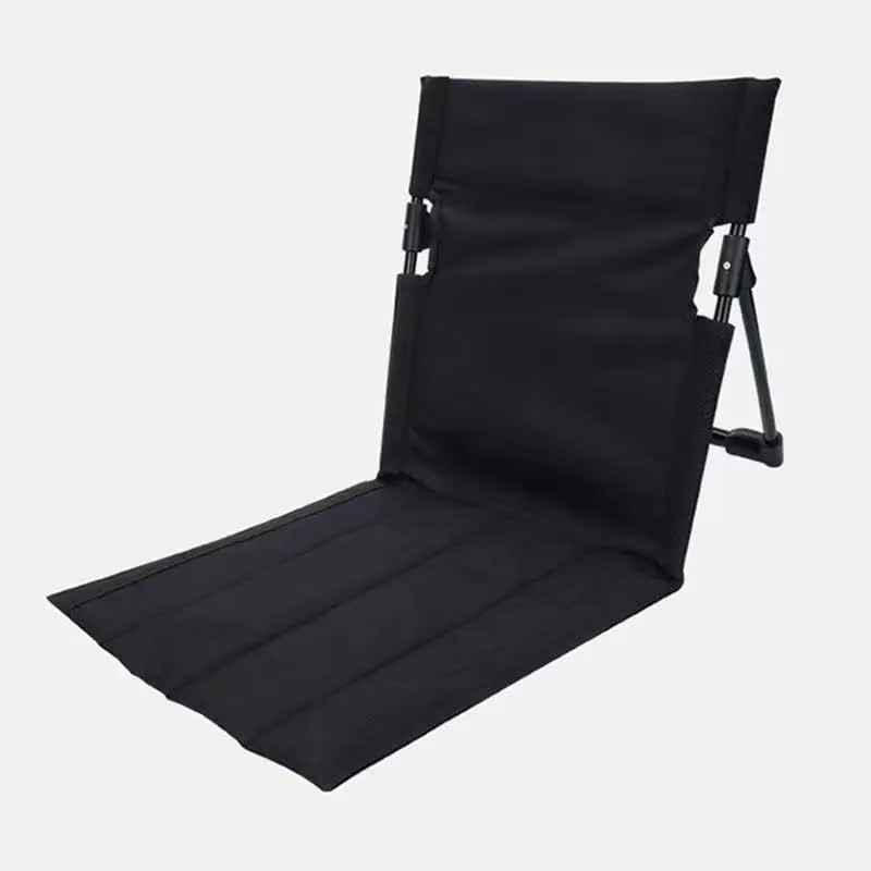 Load image into Gallery viewer, Black Outdoor Folding Lawn Chair with Backrest – Lightweight, Portable Camping Chair, Beach &amp; Park Recliner, Easy-to-Carry for Relaxing Outdoors
