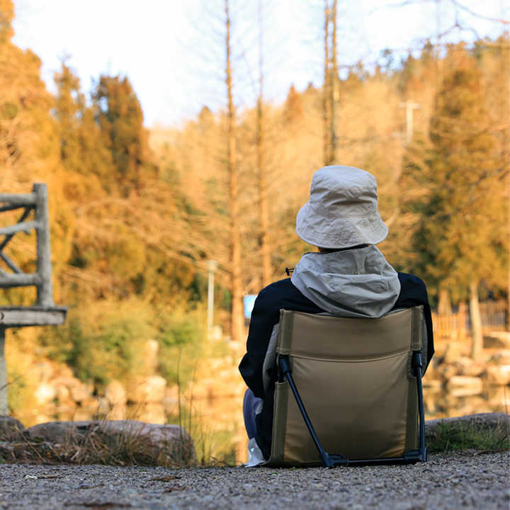 Load image into Gallery viewer, Brown Outdoor Folding Lawn Chair with Backrest - Lightweight, Portable Camping Chair, Beach &amp; Park Recliner, Easy-to-Carry for Relaxing Outdoors
