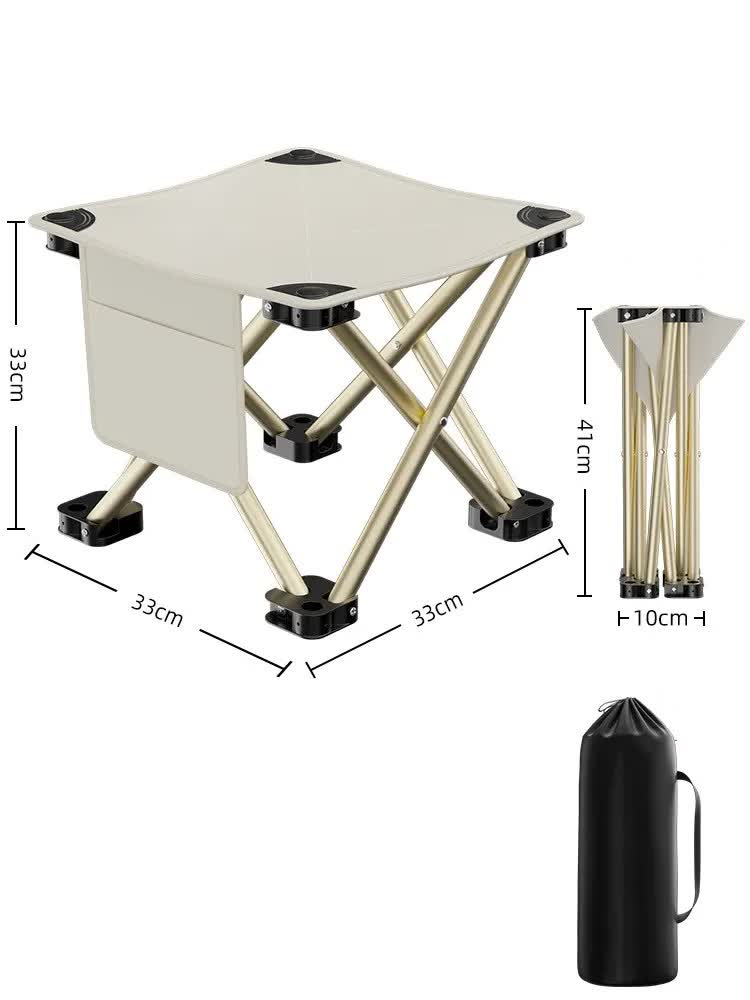 Load image into Gallery viewer, 33*32cm White Outdoor Folding Stool - Lightweight Portable Picnic Chair, Fishing Chair, Camping Seat, and Collapsible Bench for Outdoor Activities
