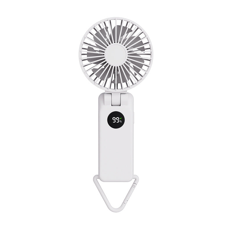 Load image into Gallery viewer, White Portable Handheld Fan with 2000mAh Battery - 3-in-1 Design for Desk, Handheld, and Hanging Use (Model Q3)
