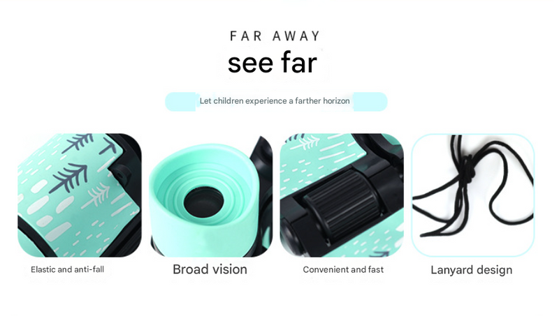 Load image into Gallery viewer, 2 PCS Light Blue Kids Binoculars - Rubber Grip, Tree Pattern
