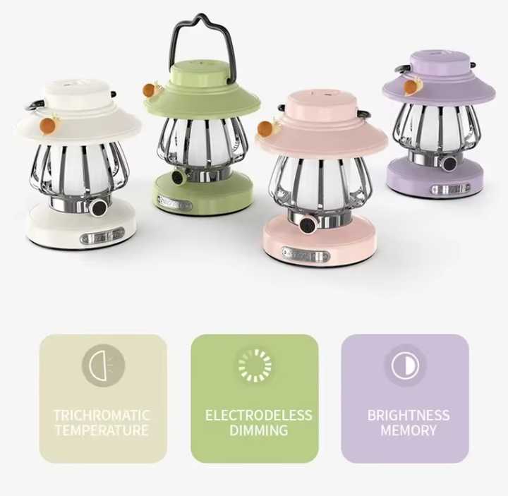 Load image into Gallery viewer, Green Retro Snail Night Light - Portable Rechargeable Camping Lantern with Hook, 3-Color Dimming
