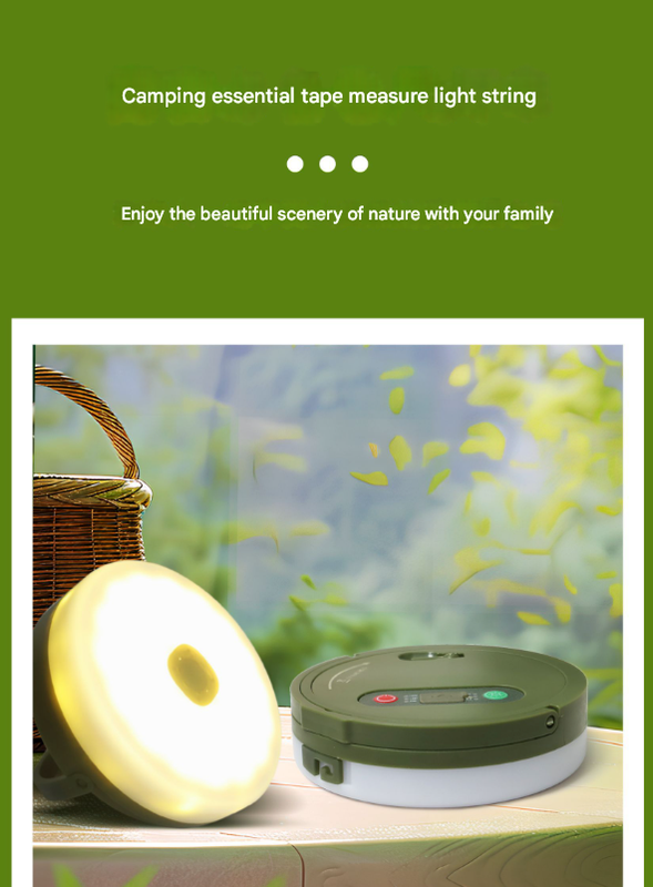 Load image into Gallery viewer, Rechargeable LED Camping Light with 10m Retractable String Light (Warm White)
