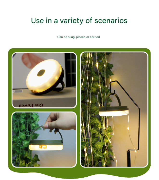 Load image into Gallery viewer, Rechargeable LED Camping Light with 10m Retractable String Light (Warm White)
