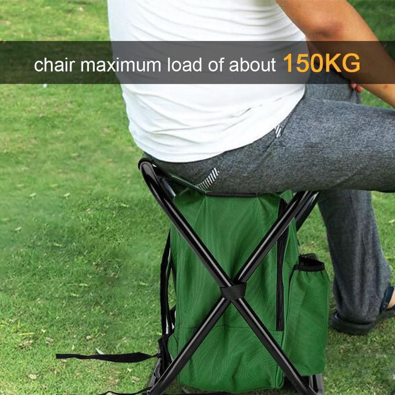 Load image into Gallery viewer, Blue Insulated Cooler Backpack Chair - Foldable Stool for Picnics &amp; BBQ
