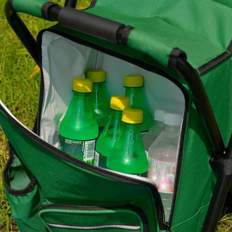 Load image into Gallery viewer, Blue Insulated Cooler Backpack Chair - Foldable Stool for Picnics &amp; BBQ
