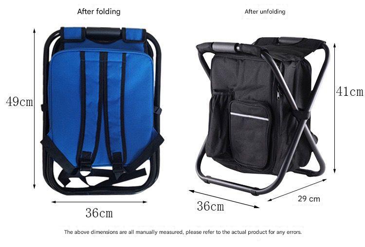 Load image into Gallery viewer, Blue Insulated Cooler Backpack Chair - Foldable Stool for Picnics &amp; BBQ
