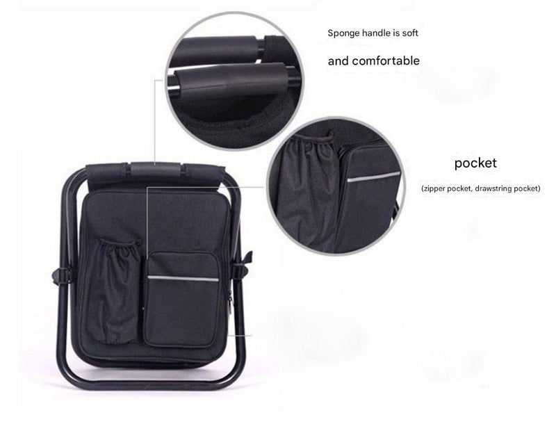 Load image into Gallery viewer, Blue Insulated Cooler Backpack Chair - Foldable Stool for Picnics &amp; BBQ
