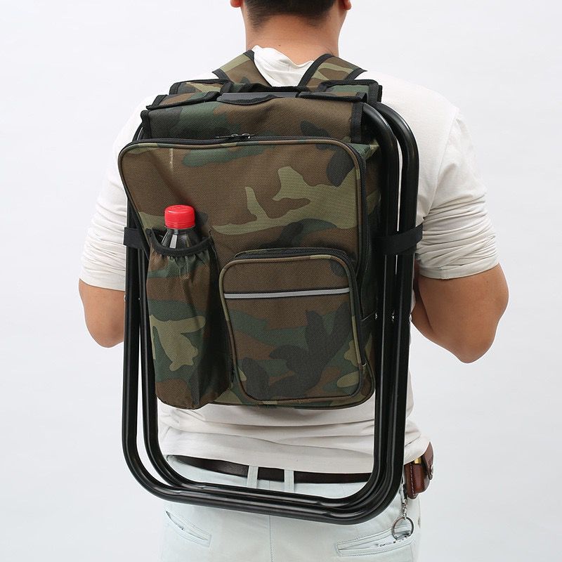 Load image into Gallery viewer, Camouflage Insulated Cooler Backpack Chair - Foldable Stool for Picnics &amp; BBQ
