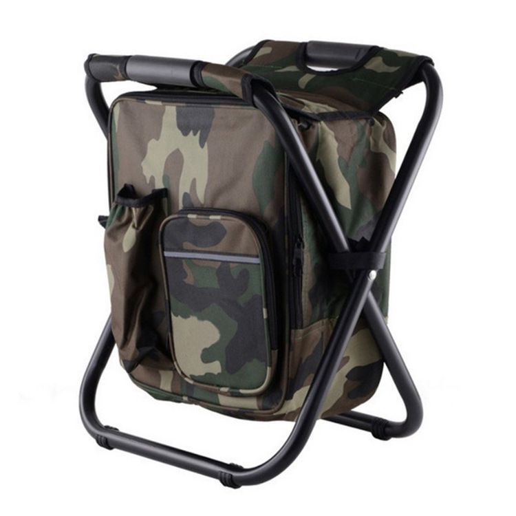 Load image into Gallery viewer, Camouflage Insulated Cooler Backpack Chair - Foldable Stool for Picnics &amp; BBQ
