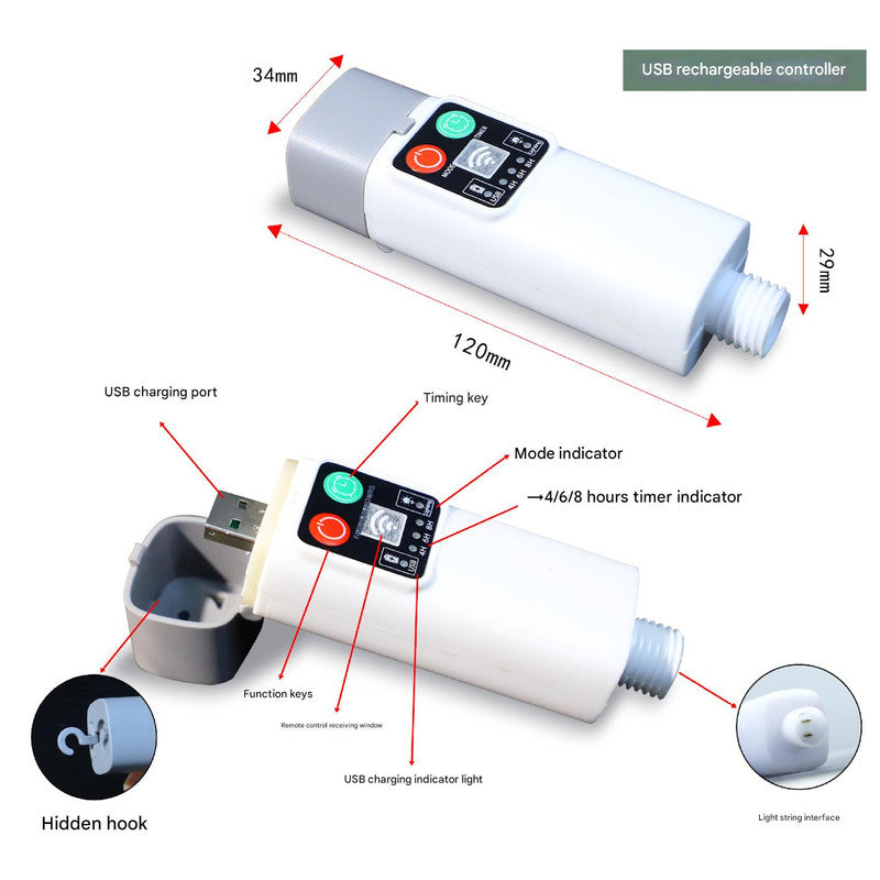 Load image into Gallery viewer, (300 lights in 30 meters color) Camping tent light kit - rechargeable power bank, spool light string, remote control
