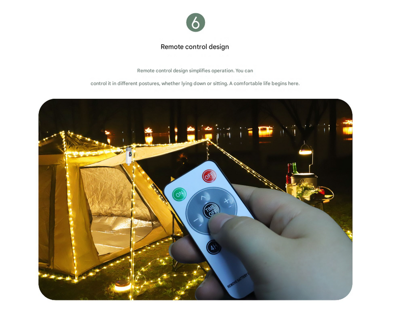 Load image into Gallery viewer, (300 lights in 30 meters color) Camping tent light kit - rechargeable power bank, spool light string, remote control
