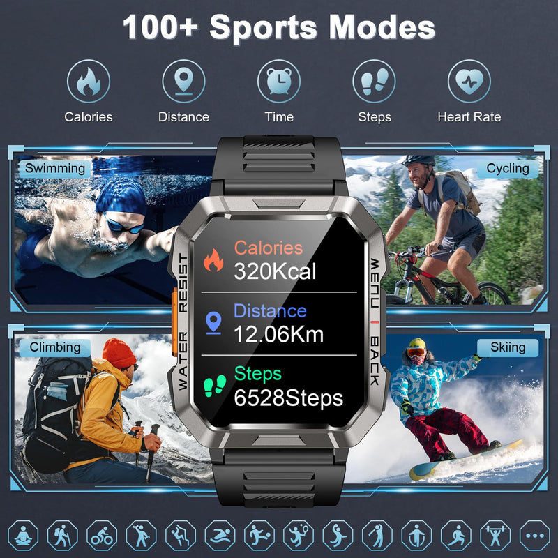 Load image into Gallery viewer, Men&#39;s Outdoor Smartwatch with Bluetooth Calling and Flashlight
