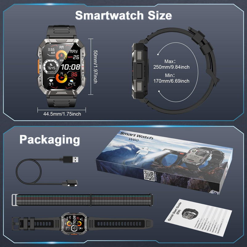 Load image into Gallery viewer, Men&#39;s Outdoor Smartwatch with Bluetooth Calling and Flashlight
