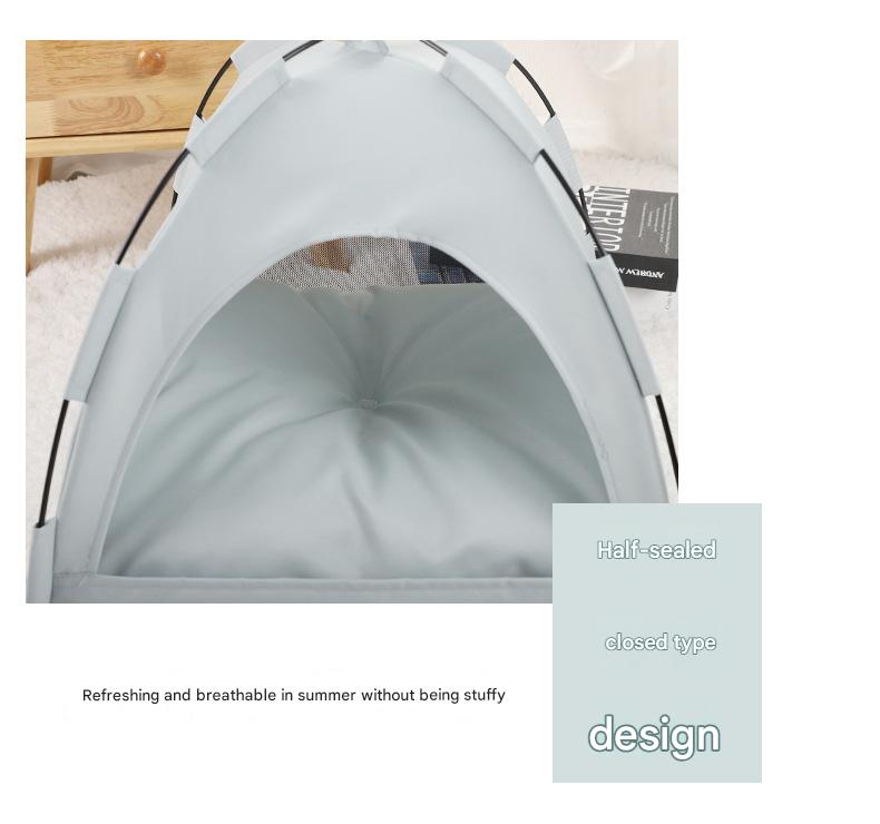 Load image into Gallery viewer, Green Premium Portable Pet Tent Bed with Cooling Mat - Breathable Foldable Outdoor Indoor Cat Dog House Shelter for Summer(Size: L)
