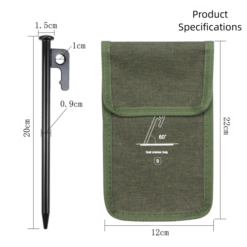 Load image into Gallery viewer, 2pc Heavy-Duty 20cm Tent Stakes Kit (6 Pegs /pc) with Carry Bag
