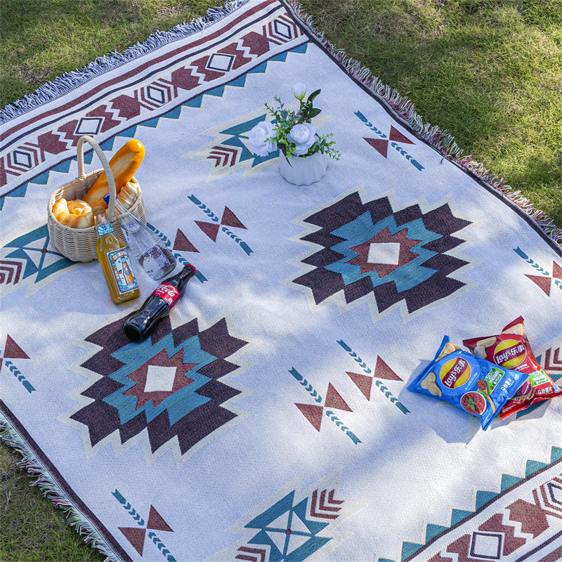 Load image into Gallery viewer, Mutifunctional 90 x 180 CM Bohemian Outdoor Picnic Blanket &amp; Throw - Thick, Moisture-Proof Mat for Camping, Beach &amp; Home Decor
