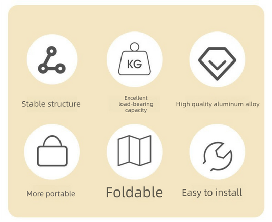 Portable Folding Camping Table 60x40cm - Adjustable Height Heat Resistant Mesh Top - Lightweight Aluminum Outdoor BBQ & Picnic Stand