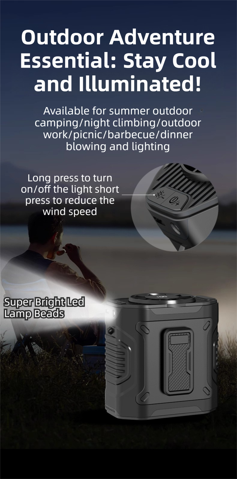 Load image into Gallery viewer, Orange Portable Waist Fan - Construction Site Cooling Solution with 360° Turbo Ice Engine, 100 Speed Gears, and LED Light
