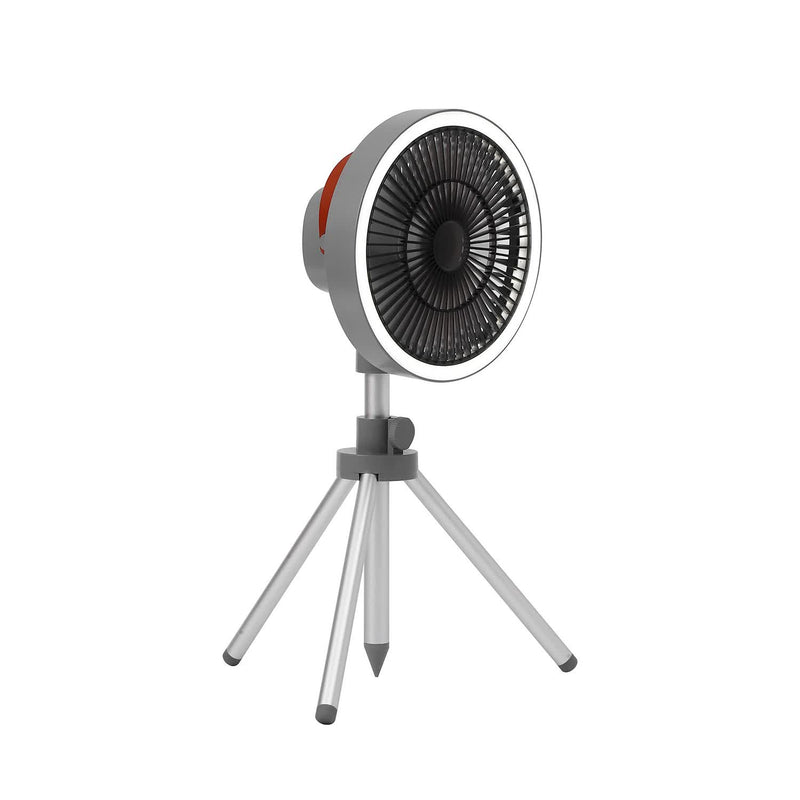 Load image into Gallery viewer, Gery Portable Outdoor Tripod Fan - USB Rechargeable Camping Fan with Remote Control, Folding &amp; Adjustable for Outdoor Activities and Travel
