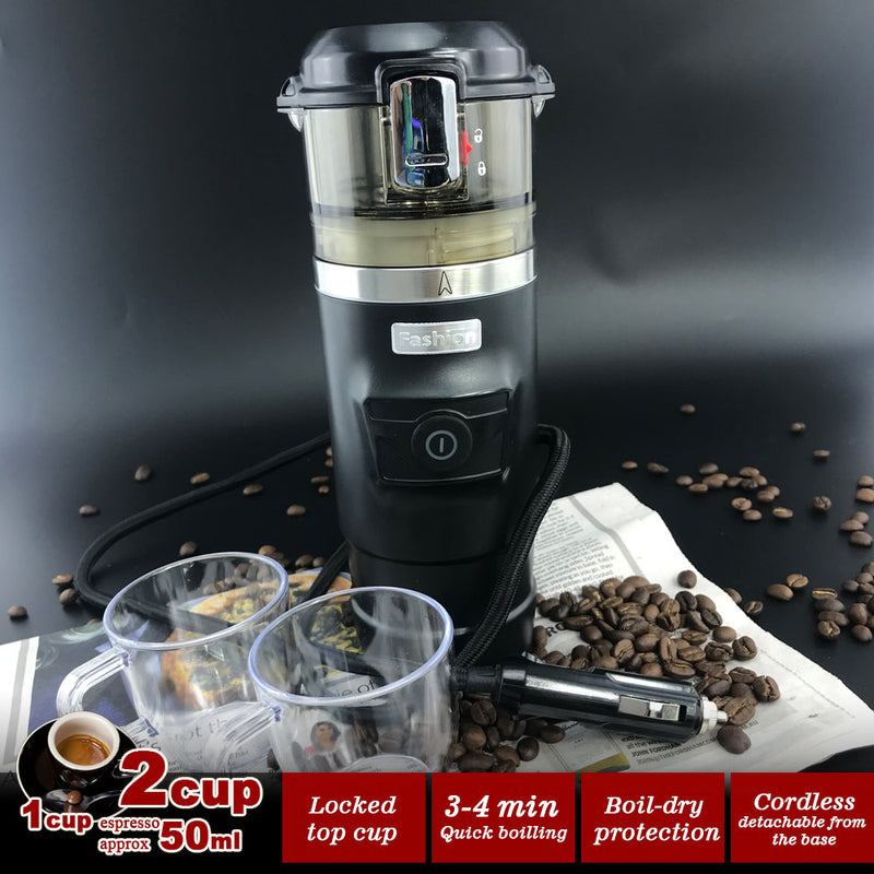 Load image into Gallery viewer, 12V Car Espresso Moka Coffee Maker Set Espresso In Car Coffee Machine With 2Cups
