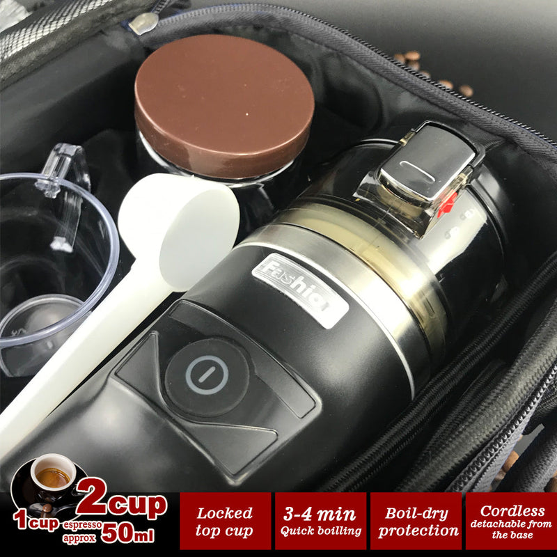 Load image into Gallery viewer, 12V Car Espresso Moka Coffee Maker Set Espresso In Car Coffee Machine With 2Cups
