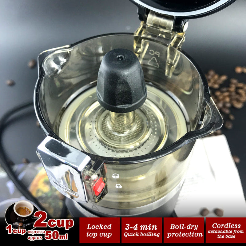 Load image into Gallery viewer, 12V Car Espresso Moka Coffee Maker Set Espresso In Car Coffee Machine With 2Cups
