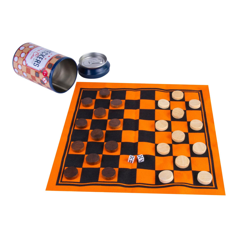 Load image into Gallery viewer, Checkers In a Can - Travel Board Game
