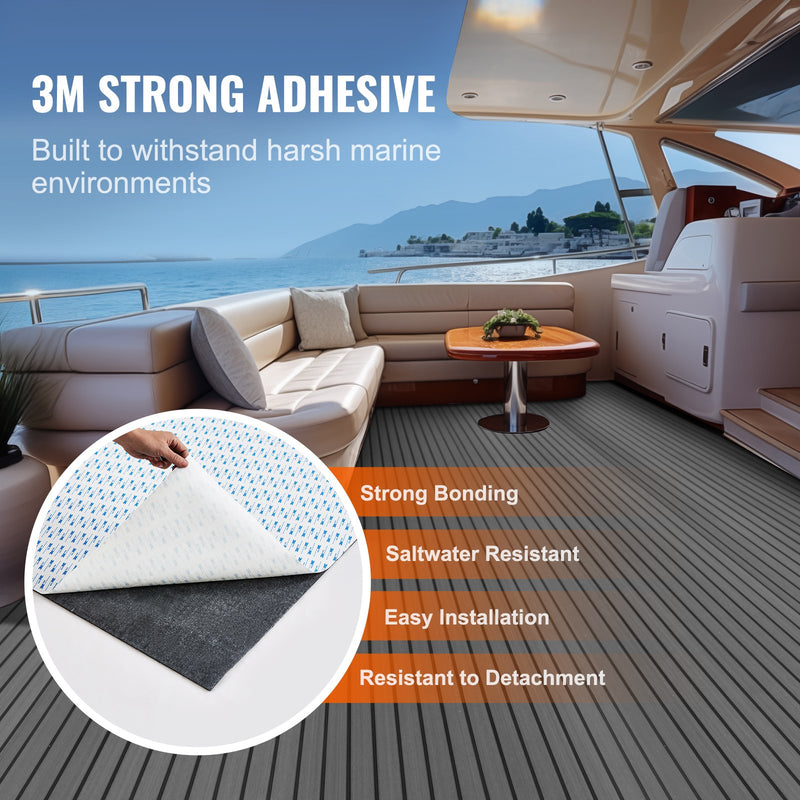 Load image into Gallery viewer, VEVOR Boat Flooring, EVA Foam Boat Decking 94.5&quot; x 17.7&quot;, Non-Slip Self-Adhesive Flooring, 11.6 sq.ft Marine Carpet for Boats, Yacht, Pontoon, Kayak Decking
