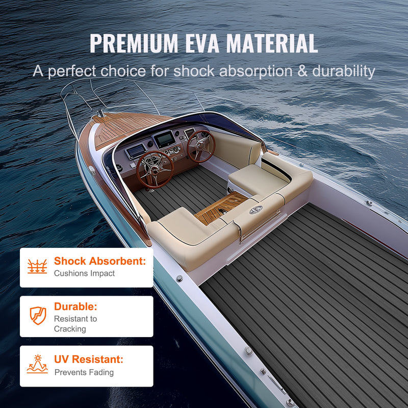 Load image into Gallery viewer, VEVOR Boat Flooring, EVA Foam Boat Decking 94.5&quot; x 17.7&quot;, Non-Slip Self-Adhesive Flooring, 11.6 sq.ft Marine Carpet for Boats, Yacht, Pontoon, Kayak Decking
