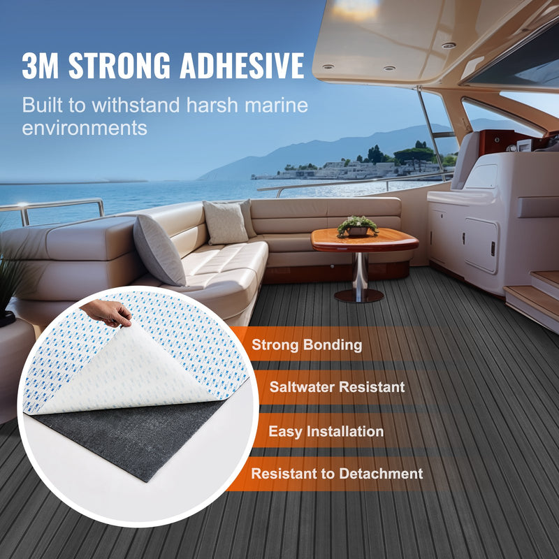 Load image into Gallery viewer, VEVOR Boat Flooring, EVA Foam Boat Decking 94.5&quot; x 23.6&quot;, Non-Slip Self-Adhesive Flooring, 15.5 sq.ft Marine Carpet for Boats, Yacht, Pontoon, Kayak Decking
