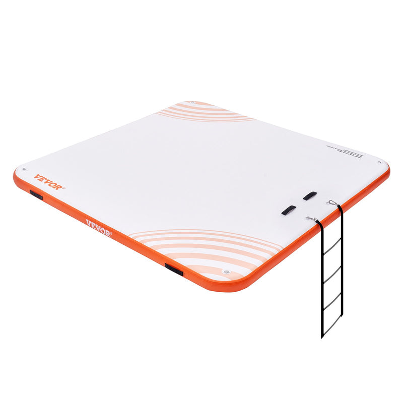 Load image into Gallery viewer, VEVOR Inflatable Floating Dock, 7 x 7FT Inflatable Dock Platform, Non-Slip Water Floating Dock Mat with Portable Carrying Bag &amp; Detachable Ladder, Floating Platform Island Raft for Pool Beach Ocean
