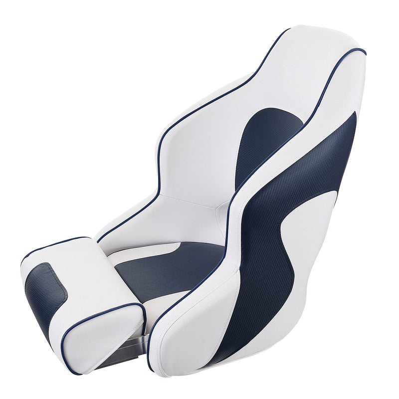 Load image into Gallery viewer, VEVOR Captain Bucket Seat Boat Seat, Flip Up Boat Seat, with Thickened Sponge Padding, Flip-up Bolster Boat Captain Chair for Fishing Boat, Sightseeing Boat, Speedboat, Canoe, 1-Piece

