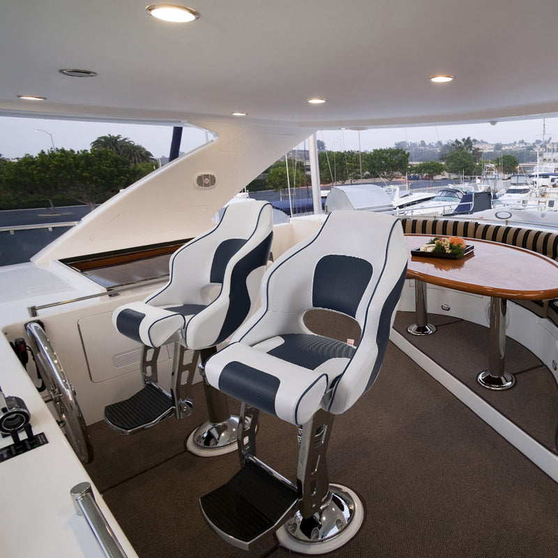 Load image into Gallery viewer, VEVOR Captain Bucket Seat Boat Seat, Flip Up Boat Seat, with Thickened Sponge Padding, Flip-up Bolster Boat Captain Chair for Fishing Boat, Sightseeing Boat, Speedboat, Canoe, 1-Piece
