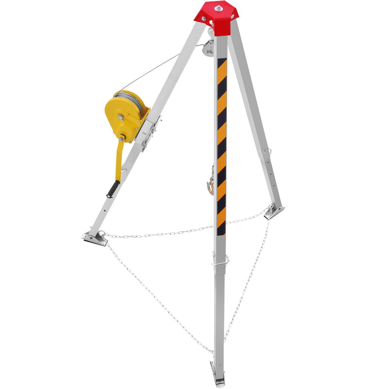 Load image into Gallery viewer, VEVOR Confined Space Tripod Kit, 2600 lbs Winch, Confined Space Tripod 8&#39; Legs and 98&#39; Cable, Confined Space Rescue Tripod 32.8&#39; Fall Protection, Harness, Storage Bag for Traditional Confined Spaces
