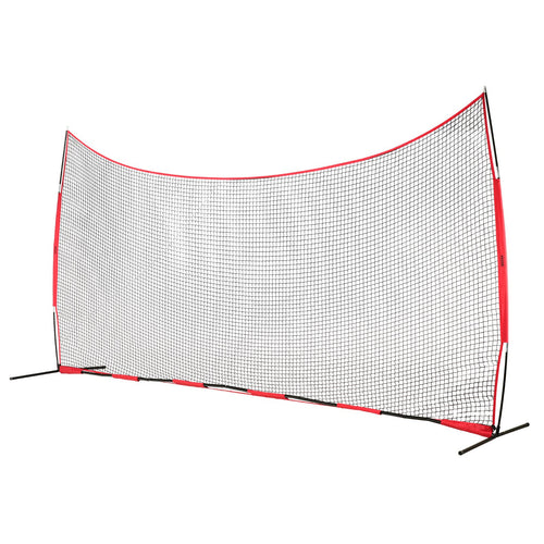 VEVOR Barricade Backstop Net, 20x10 ft Ball Sports Barrier Netting, Portable Practice Equipment with Carry Bag, Protection Screen for Baseball Softball Lacrosse Soccer Hockey Training, for Backyard
