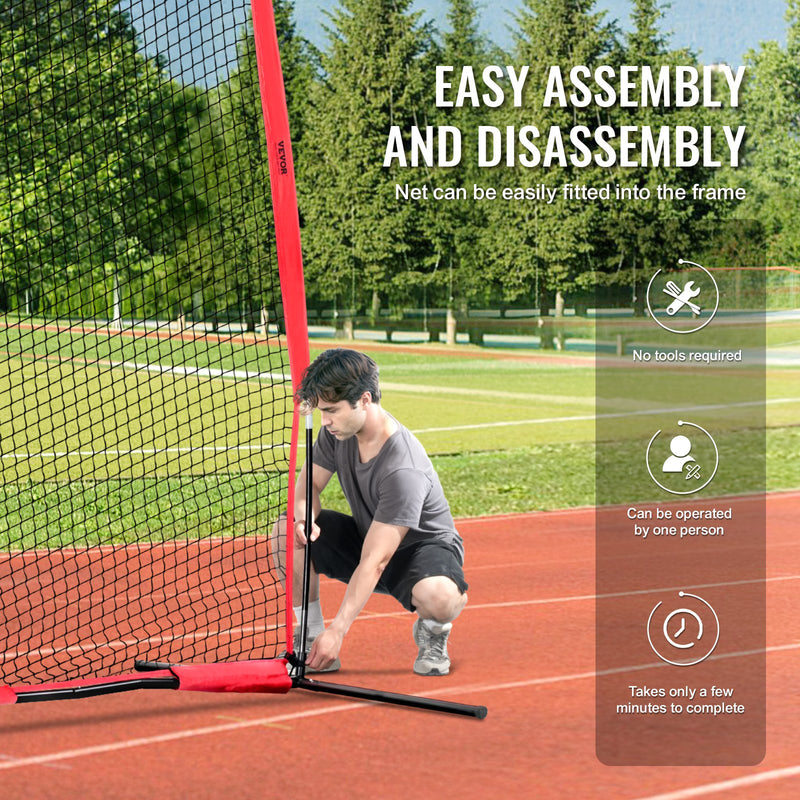 Load image into Gallery viewer, VEVOR Barricade Backstop Net, 20x10 ft Ball Sports Barrier Netting, Portable Practice Equipment with Carry Bag, Protection Screen for Baseball Softball Lacrosse Soccer Hockey Training, for Backyard
