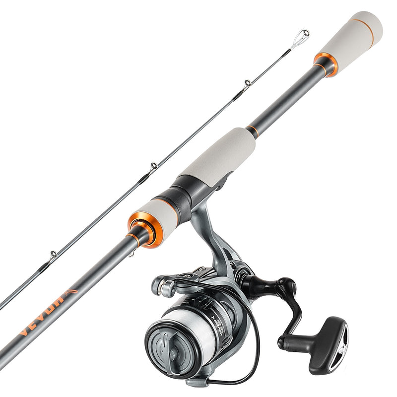 Load image into Gallery viewer, VEVOR Rod and Fishing Reel Combo, IM6 Fiberglass &amp; Carbon Fiber Spinning Rod and Reel Combo, Bass Fishing Pole with 2m Two-Piece Rods, 6+1 Ball Bearings, Stainless Steel Guides with Ceramic Rings
