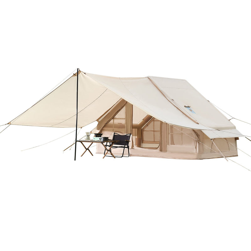 Load image into Gallery viewer, VEVOR Inflatable Tents for Camping, 3-5 Person Easy Setup Blow up Tent with Hand Pump, 300D Oxford 4 Season Glamping Tent with Canopy, Stove Jack, 2 Doors &amp; 2 Mesh Windows (Storage Bag Included)

