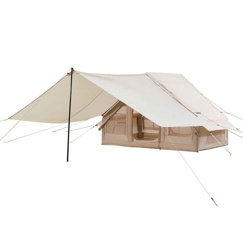 Load image into Gallery viewer, VEVOR Inflatable Tents for Camping, 3-5 Person Easy Setup Blow up Tent with Hand Pump, 300D Oxford 4 Season Glamping Tent with Canopy, Stove Jack, 2 Doors &amp; 2 Mesh Windows (Storage Bag Included)
