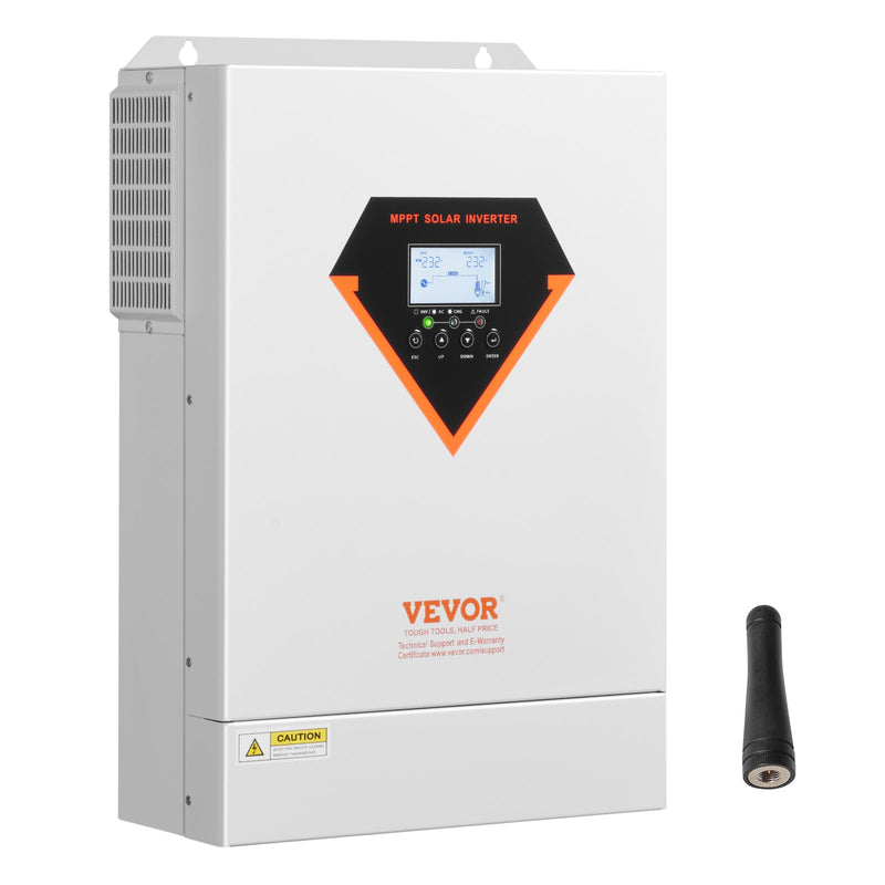 Load image into Gallery viewer, VEVOR Hybrid Solar Inverter, 6000W, All in One Pure Sine Wave Power Inverter Charger, 220V AC, with Built-in 120A MPPT Solar Charger Controller, for Off-Grid System Lead Acid Lithium Battery
