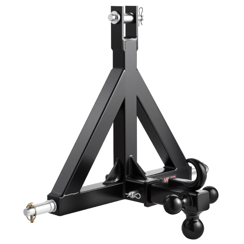 Load image into Gallery viewer, VEVOR 3 Point Trailer Hitch 2 in Receiver, 3pt Quick Hitch Attachment with 3 Trailer Balls, Tractor Tow Drawbar Adapter, Compatible with Kubota, Mahindra, Ford, Yanmar, John Deere, Massey Ferguson
