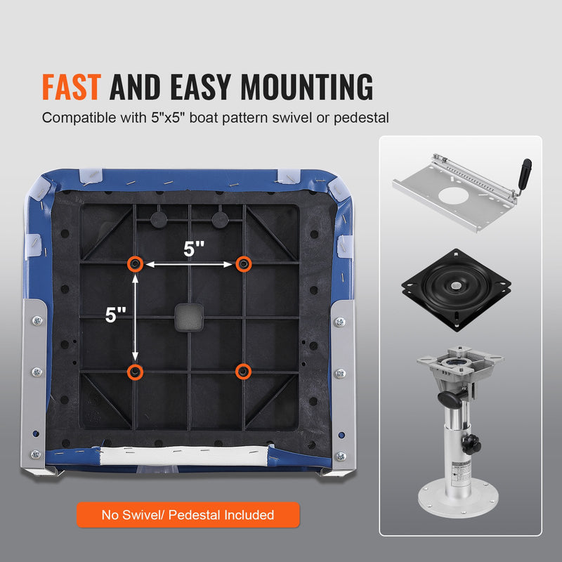 Load image into Gallery viewer, VEVOR Boat Seat Low Back Fold-Down Fishing Boat Chair with Sponge Padding 2 Pack
